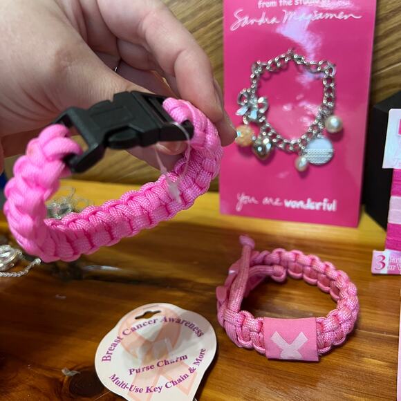 Breast Cancer Awareness Pink Ribbon Jewelry Lot 11 Pink Power Sandra Magsamen - Picture 4 of 11